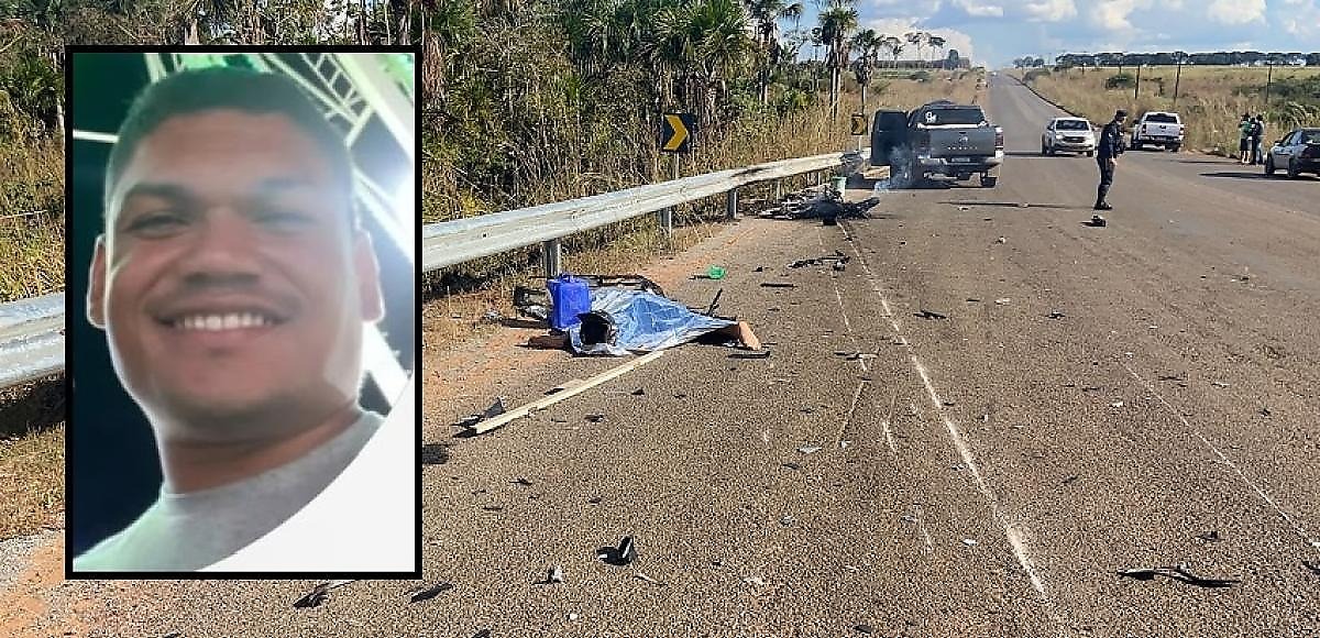 Batida entre moto e Amarok mata homem em São José do Rio Claro